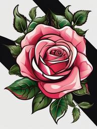 gemini rose tattoo  simple vector color tattoo