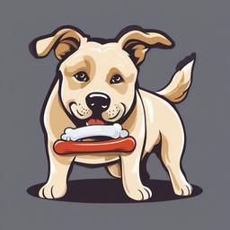 Dog clipart - dog with a bone in its mouth  