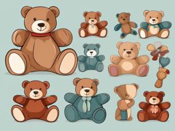 Teddy Bear Clipart - A huggable teddy bear friend.  color clipart, minimalist, vector art, 