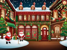 Santa's Workshop Cute Christmas Wallpaper intricate details, patterns, wallpaper photo