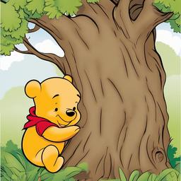 Winnie The Pooh clipart - Pooh bear in a tree  vector clipart