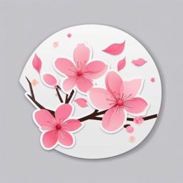 Cherry Blossom Petals in the Wind Emoji Sticker - Whirling blossoms in a spring breeze, , sticker vector art, minimalist design