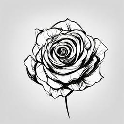 simple drawing of rose flower  minimal rough sketch scribbles,doodles,black and white