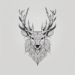 hunting related tattoos  simple color tattoo,minimal,white background