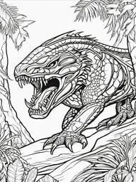 Rugops Coloring Pages - Bizarre Looking Predator  black outline printable coloring page