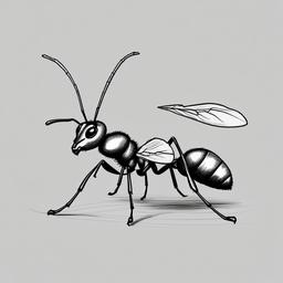 simple drawing of ant  minimal rough sketch scribbles,doodles,black and white