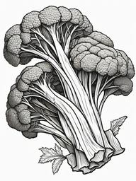 Vegetable Coloring Pages - Broccoli with detailed florets  simple coloring pages