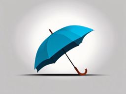 Umbrella Clipart - An open umbrella in the rain.  color clipart, minimalist, vector art, 