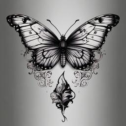 half dead half alive butterfly tattoo  