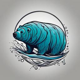 water bear tattoo  simple vector color tattoo