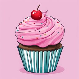 cupcake clipart - a delectable, frosted cupcake. 