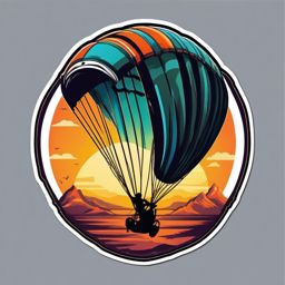 Paramotor Wing Sticker - Skydiver's delight, ,vector color sticker art,minimal