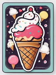 Ice cream sticker, Sweet , sticker vector art, minimalist design