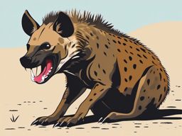 Hyena clipart - Scavenging predator with a distinctive laugh, ,vector color clipart,minimal