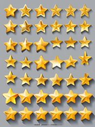 Star Rating Clipart - Star rating for user reviews and ratings,  color vector clipart, minimal style