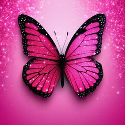 Glitter background - pink glitter butterfly background  