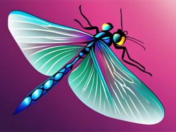 Dragonfly Clipart - A vibrant dragonfly with glistening wings, a symbol of transformation and adaptability.  color clipart, minimalist, vector art, 