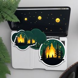 Fireflies in Enchanted Forest Emoji Sticker - Illuminated magic in a woodland grove, , sticker vector art, minimalist design