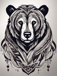 bold bear tattoo design symbolizing strength and courage. 