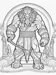 Grendel Coloring Pages - Giant Monster from Beowulf Legend  minimal black outline printable sheet, coloring page