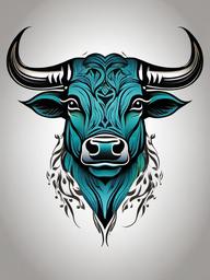 tattoo of taurus bull  simple vector color tattoo