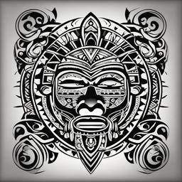 aztec tattoo stencil  simple vector color tattoo