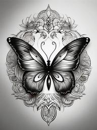 unalome butterfly tattoo  