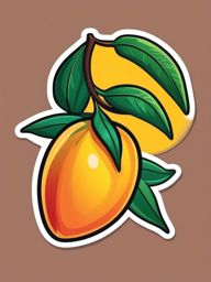 Mango Sticker - Exotic and sweet, a vibrant mango-shaped taste of paradise, , sticker vector art, minimalist design