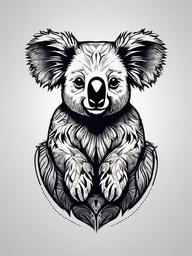 tattoos of koala bears  simple vector color tattoo