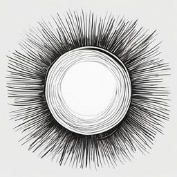 drawing of the sun shining brightly  minimal rough sketch scribbles,doodles,black and white