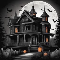 halloween clipart black and white in a haunted house - setting a spooky tone. 