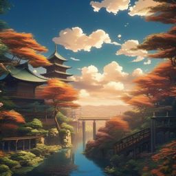 Anime Scenery Background intricate details, patterns, wallpaper photo