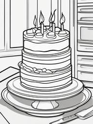 Cake Coloring Pages - Decadent s’mores cake with marshmallow top  simple coloring pages