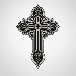 irish cross tattoo small  simple color tattoo,minimal,white background