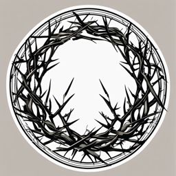 Crown of thorns sticker, Symbolic , sticker vector art, minimalist design