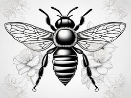 Realistic Honey Bee Tattoos - Explore the artistry of realistic honey bee tattoos, featuring detailed and intricate designs  simple tattoo,minimalist,white background