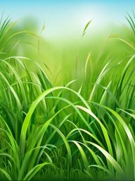 Grass Clipart, Lush green grass swaying in the breeze. 