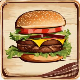 Burger clipart - burger on a restaurant menu design  