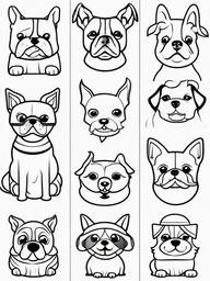 Funny Dog Coloring Pages - Comical Dogs with Silly Features  minimal black outline printable sheet, coloring page