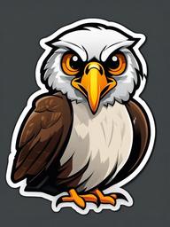 Hawk cartoon - sharp-eyed bird of prey  cartoon sticker style