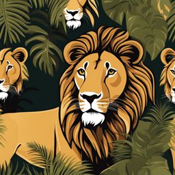 lion clipart - proudly roaring in the savannah. 