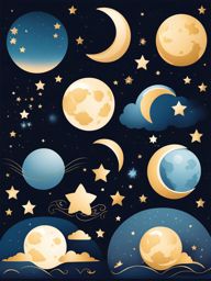 moon clipart - casting a serene and magical glow. 