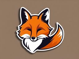 Fox Sticker - A sleek fox with a bushy tail. ,vector color sticker art,minimal