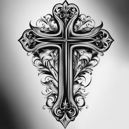 cross tattoo design black and white 