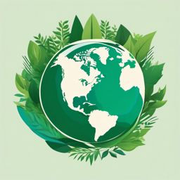 Green Earth Clipart - A stylized representation of Earth with lush forests and blue oceans, an emblem of environmental care.  color clipart, minimalist, vector art, 