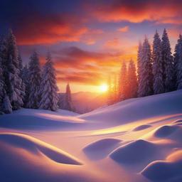 Snow Background Wallpaper - snowy sunset background  