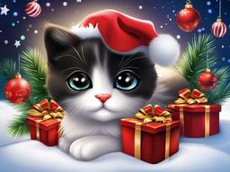 Cute Cat Christmas Wallpaper  