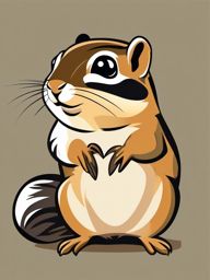 Eastern Chipmunk Clip Art - Eastern chipmunk with cheek pouches,  color vector clipart, minimal style