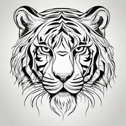 drawing of a cartoon tiger  minimal rough sketch scribbles,doodles,black and white