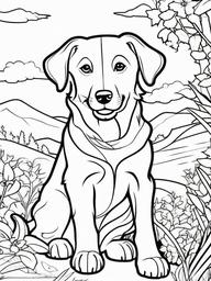 Rescue Dog Coloring Pages - Brave Dog Helping Those in Need  minimal black outline printable sheet, coloring page